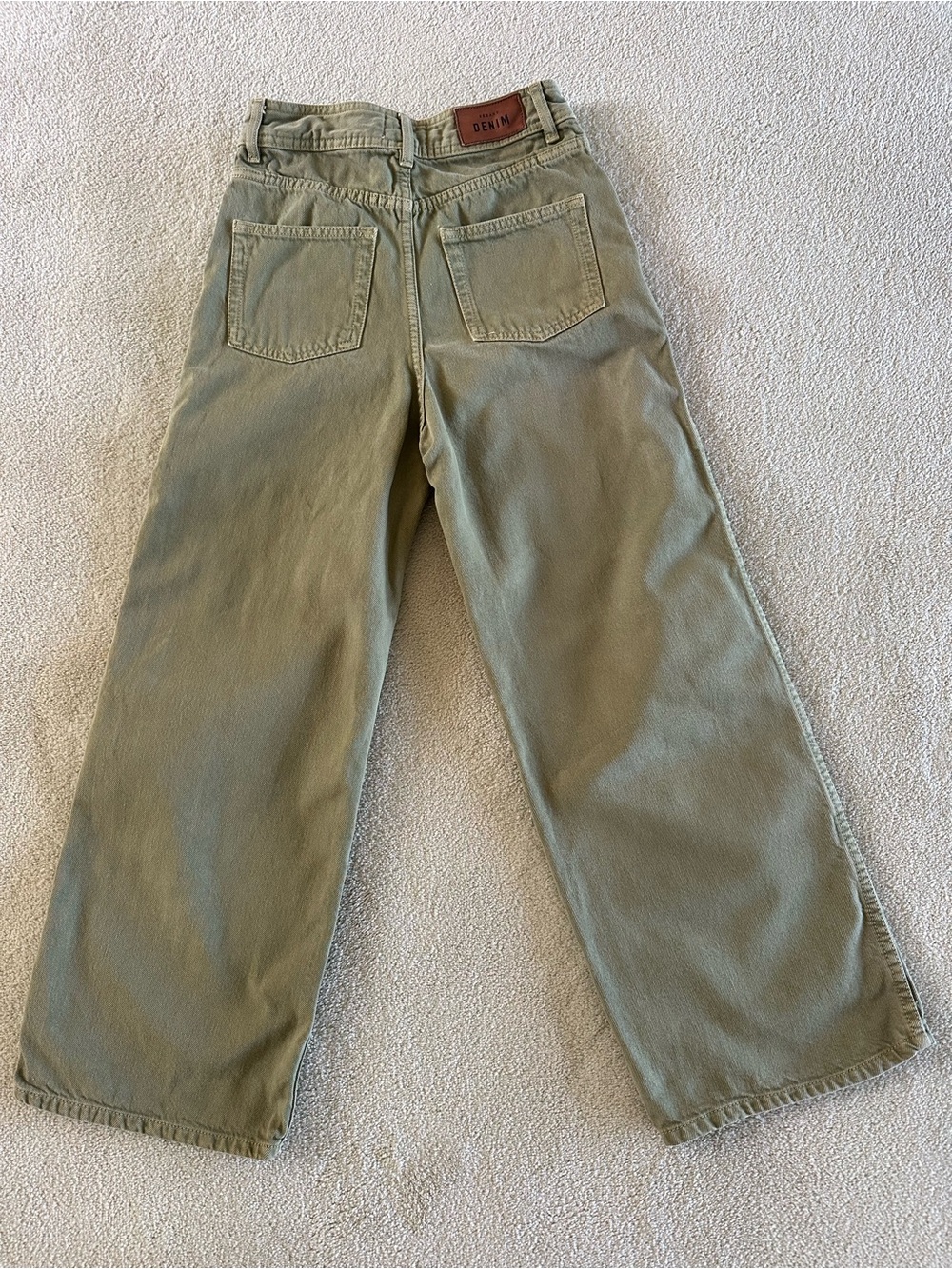 Sezane Olive Green Wide Leg Jeans - Picture 7 of 9